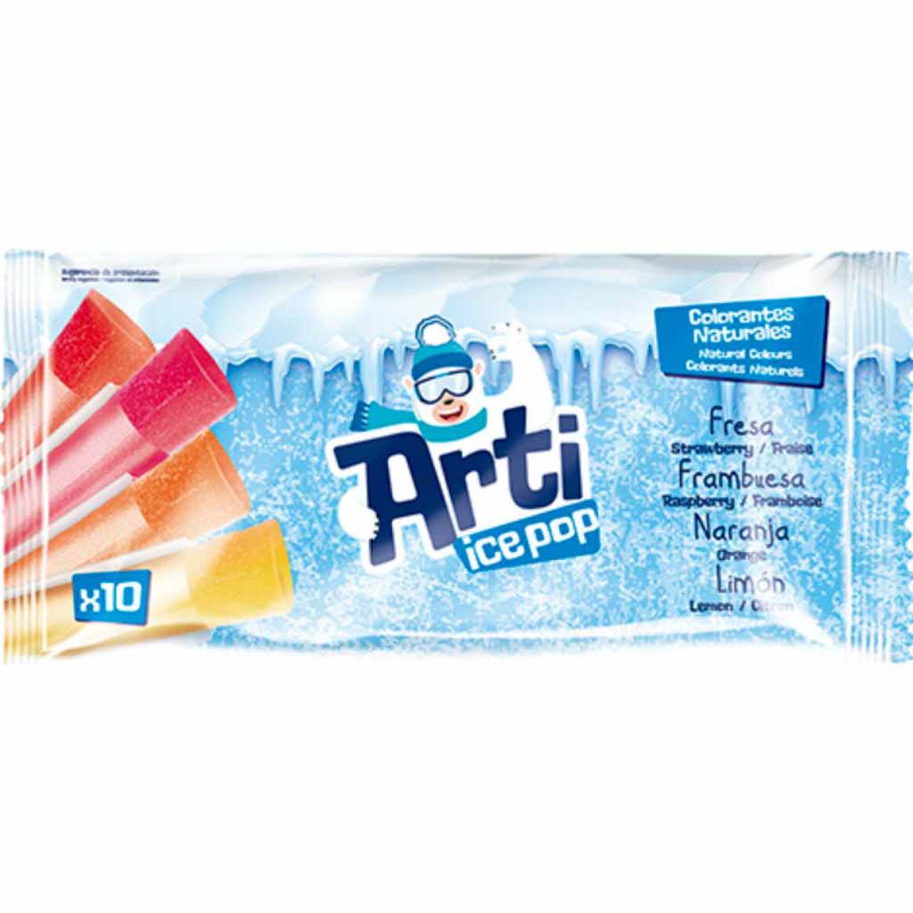 15x Stangenwassereis Arti Ice Pops 10er 600ml=9L MHD:22.12.24