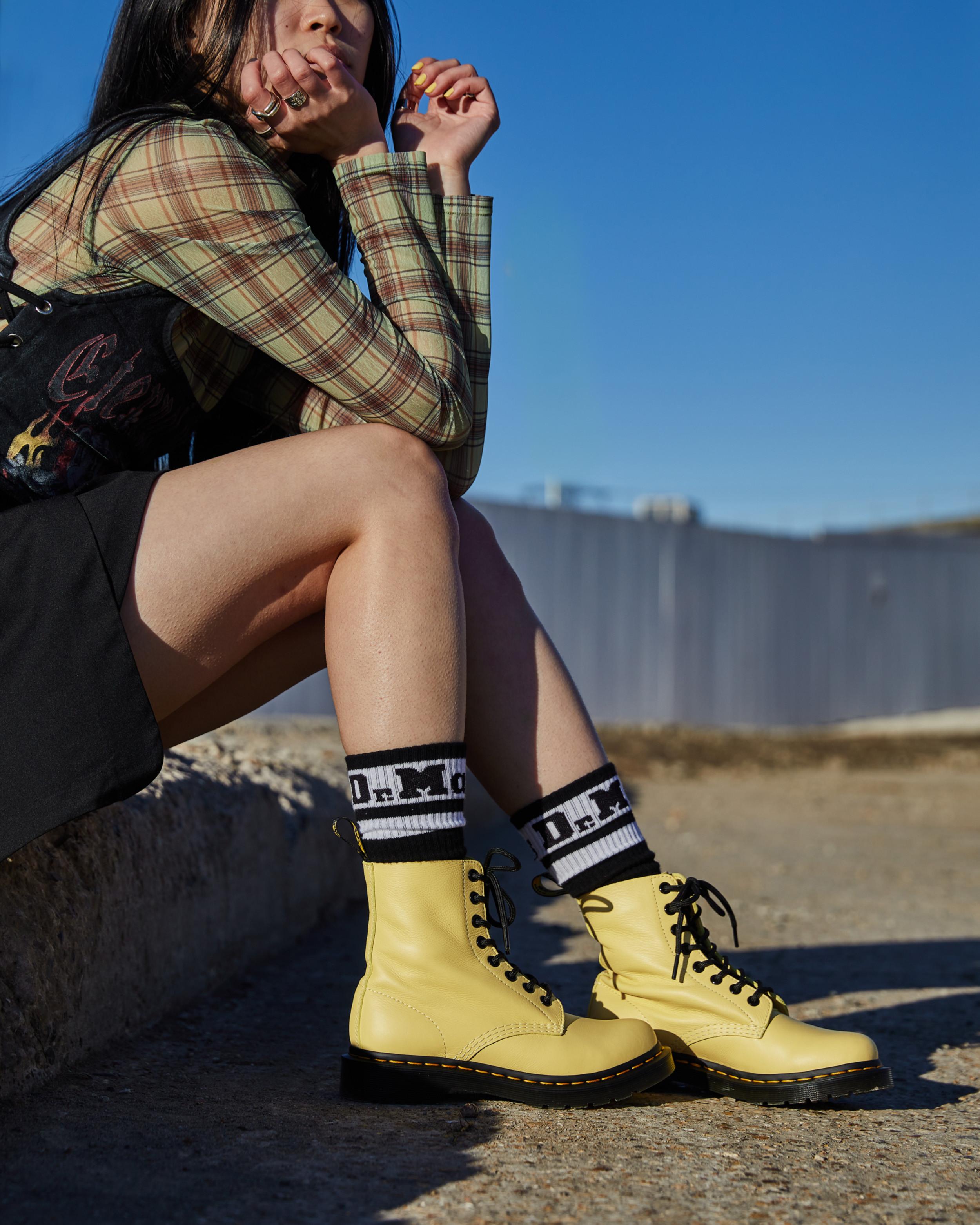 1460 Women's Pascal Black Eyelet Lace Up Boots