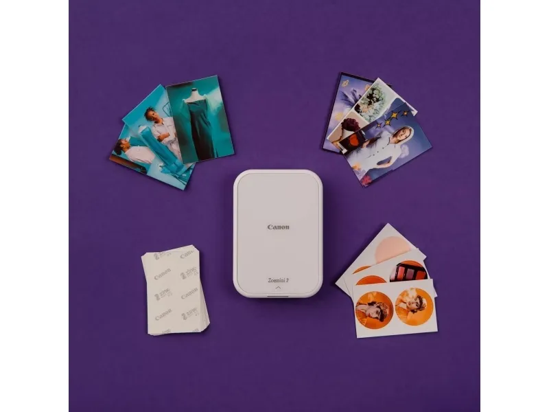 Canon Zoemini 2 - Printer - farve - zink - 50.8 x 76.2 mm - 313 x 500 dpi - op til 0.83 min./side (mono) / op til 0.83 min./side (farve) - kapacitet: 10 ark - Bluetooth 5.0 - hvid