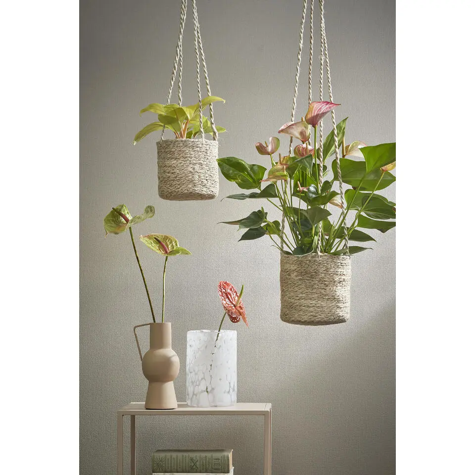 Mica Decorations Atlantic Mand voor Planten Set van 2 - Ø16 cm - Crème