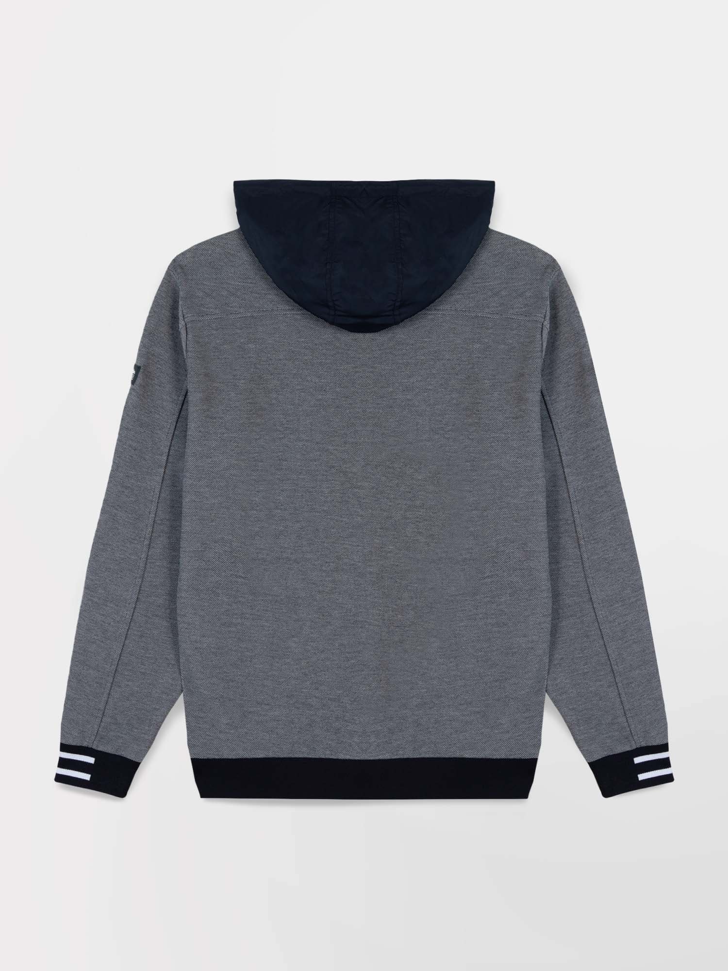 Sweat Homme Zippé A Capuche En Maille Piquée Marine