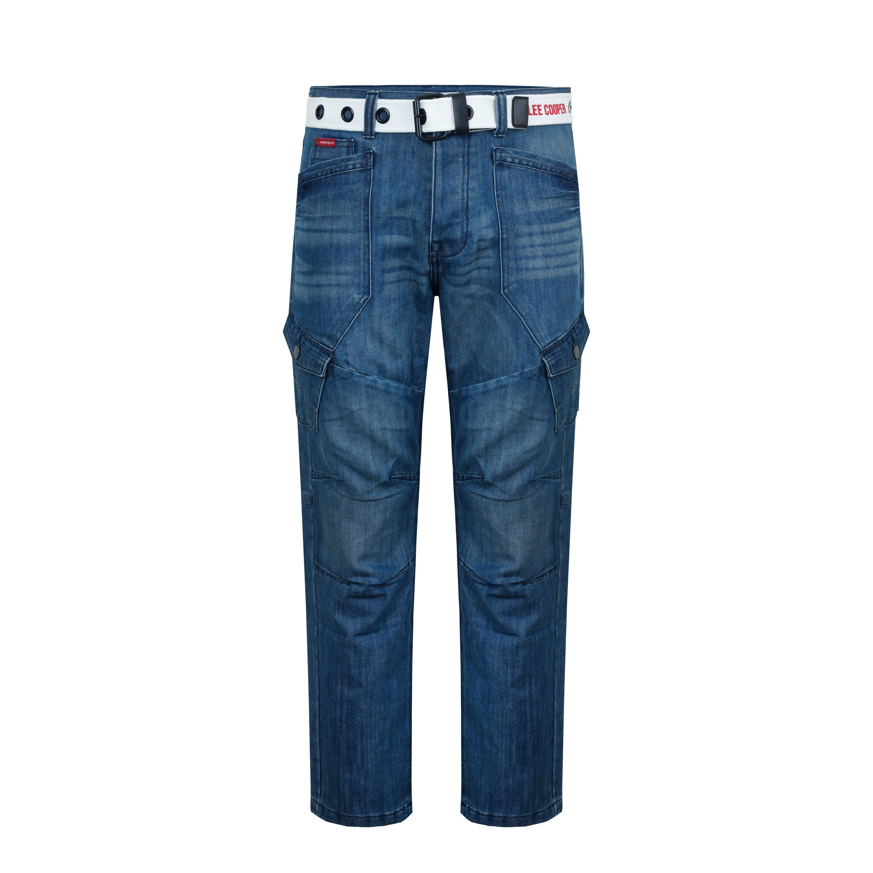 Lee Cooper LC Belted Cargo Jeans Mens