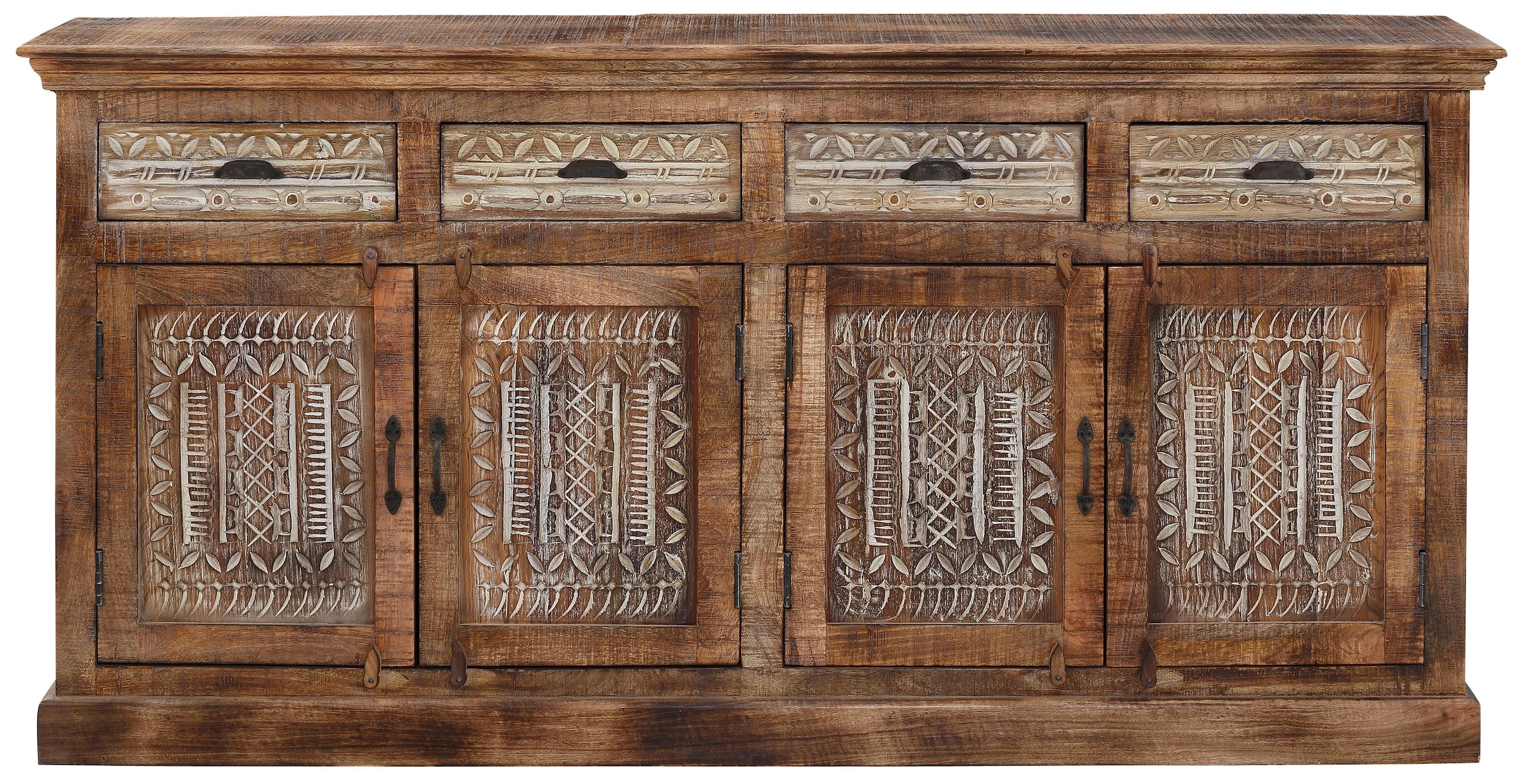 Home affaire Sideboard »Maneesh« Kommode aus massivem Mangoholz, viele Stauraummöglichkeiten, B/ 179cm