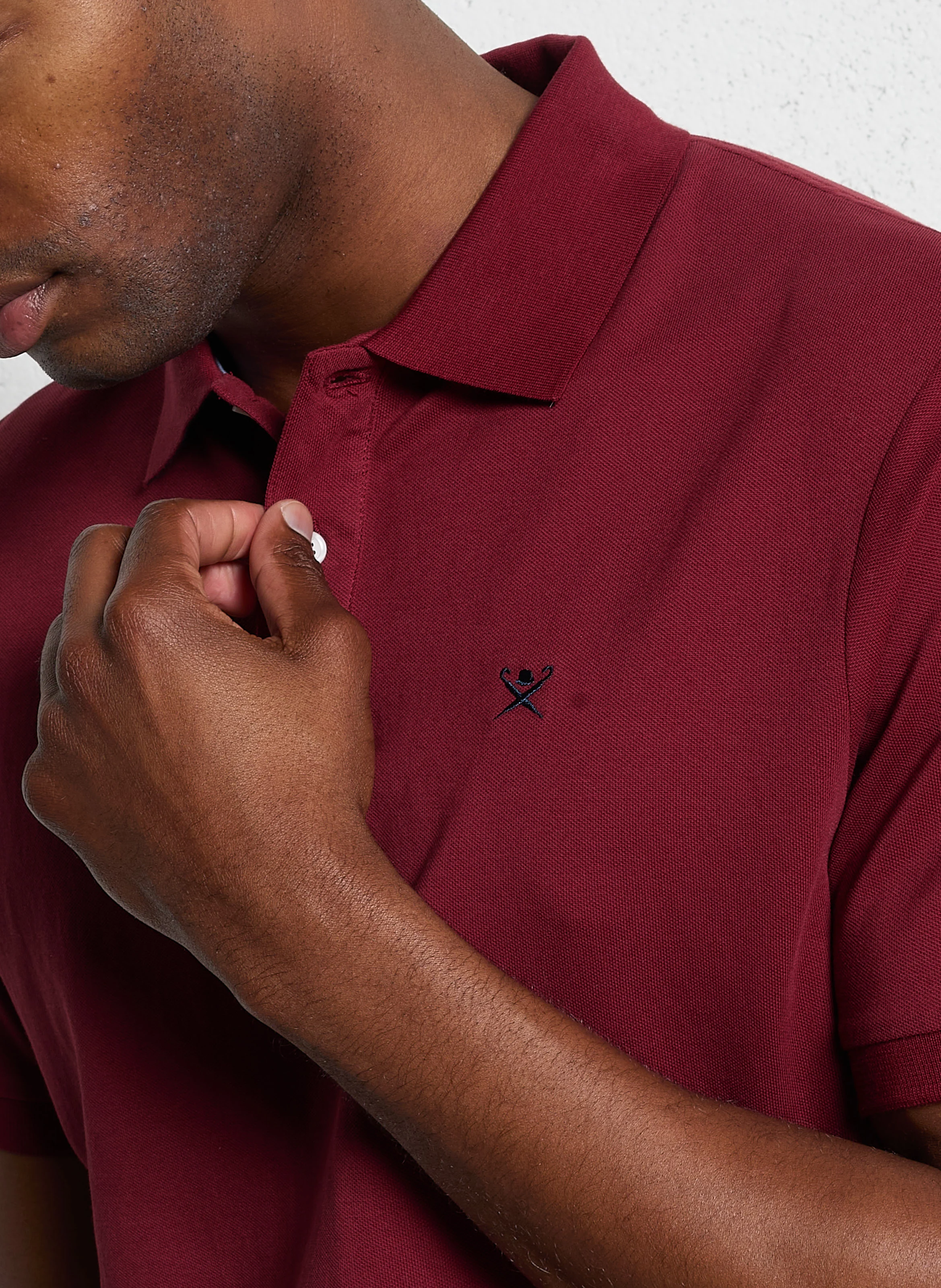 Polo slim-fit en coton piqué | Rouge