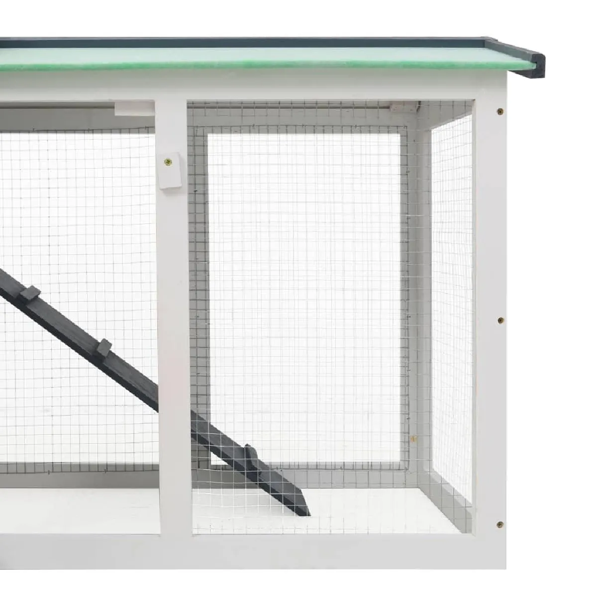 Helloshop26 Clapier Large d'Extérieur - 145x45x85 cm - Gris Blanc