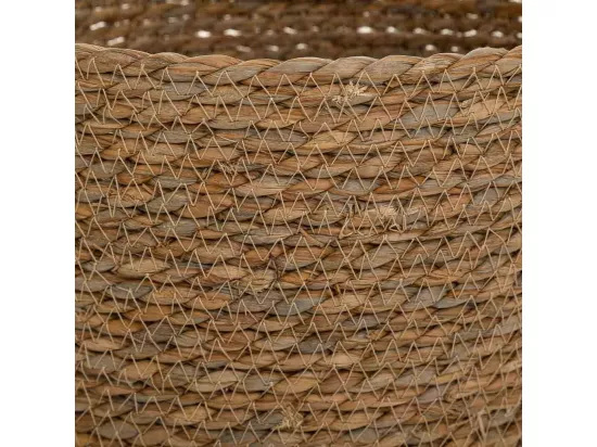 Panier en fibres naturelles et coton noir D29x24/34
