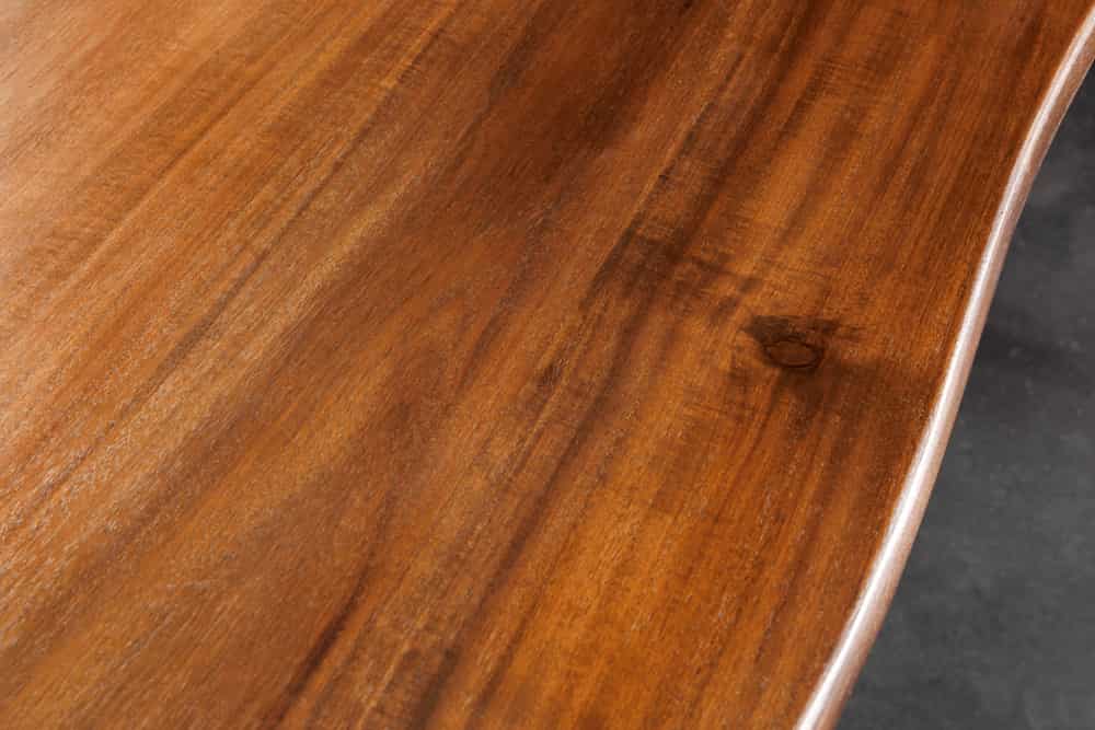 Massiver Esstisch GENESIS 200cm braun Akazienholz schwarz X-Gestell Baumkante