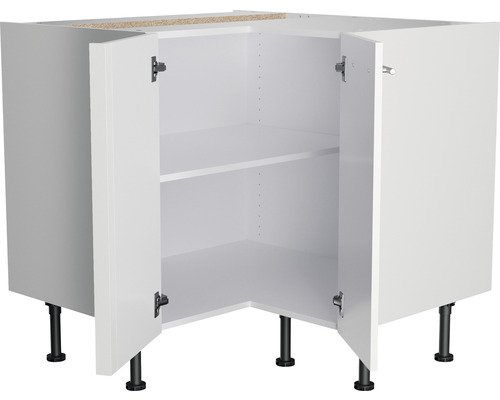 Optifit hoekonderkast Bengt932 BxDxH 90x58,4x87 cm wit mat gedemonteerd scharnier omkeerbaar (links of rechts te monteren)