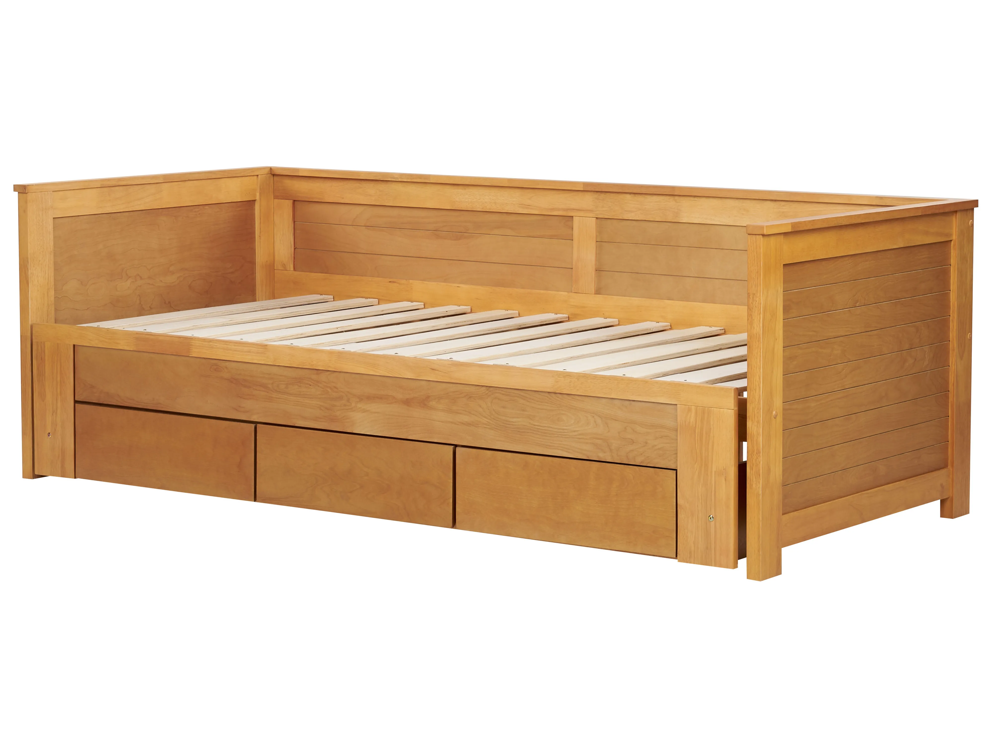 Bed met opbergladen Hout CAHORS 90 x 200 cm Bruin