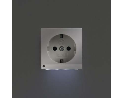 Gira 4170 03 Wandcontactdoos met verhoogde aanrakingsbeveiliging + LED-oriëntatieverlichting Standaard 55/Event/Event Opaak zuiver wit glanzend