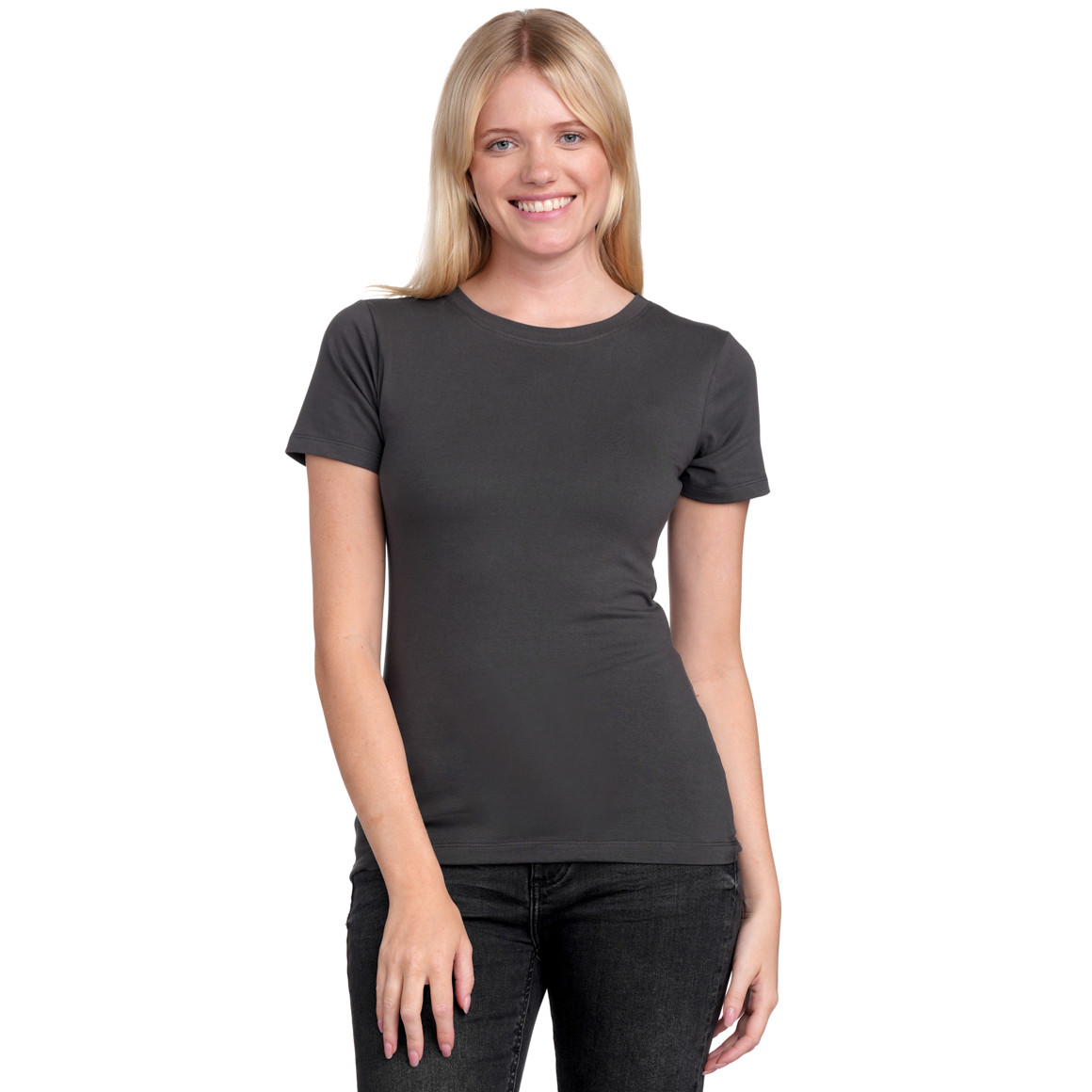 Gina Benotti Damen T-Shirt im Basic-Look dunkelgrau