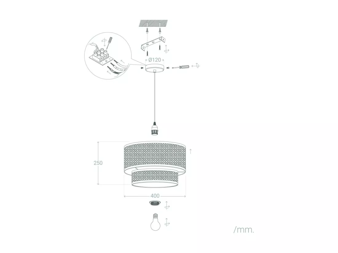 Suspension Rotin Huela Doppio Naturel