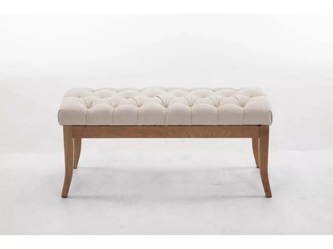 Banquette - Tissu & Bois - Crème - Ramses