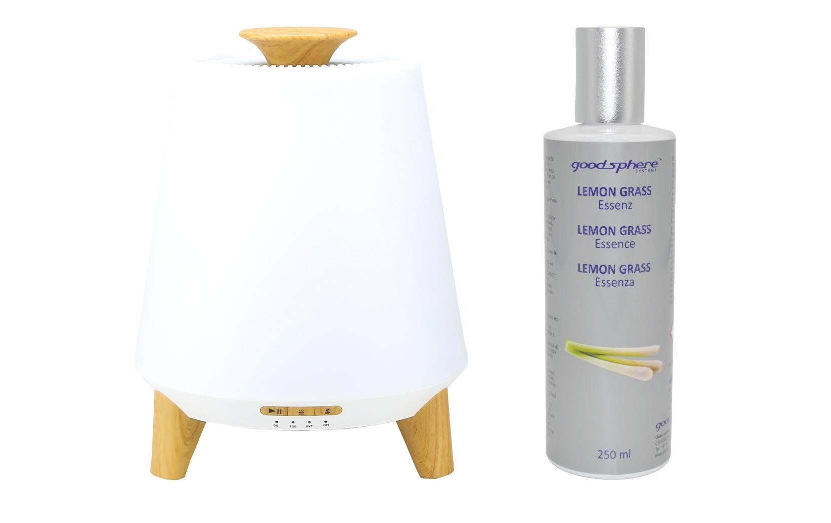 Aromavernebler Music Set mit Duftöl Zitronengras 250 ml<br>Vernebler mit Musik