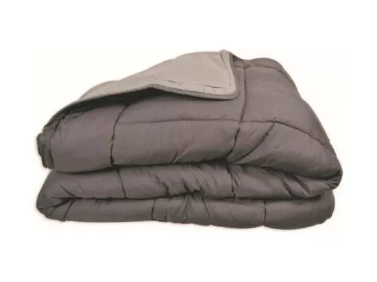 Couette chaude Microfibre 400 gr/m2 CALGARY Acier + Argent 140x200cm