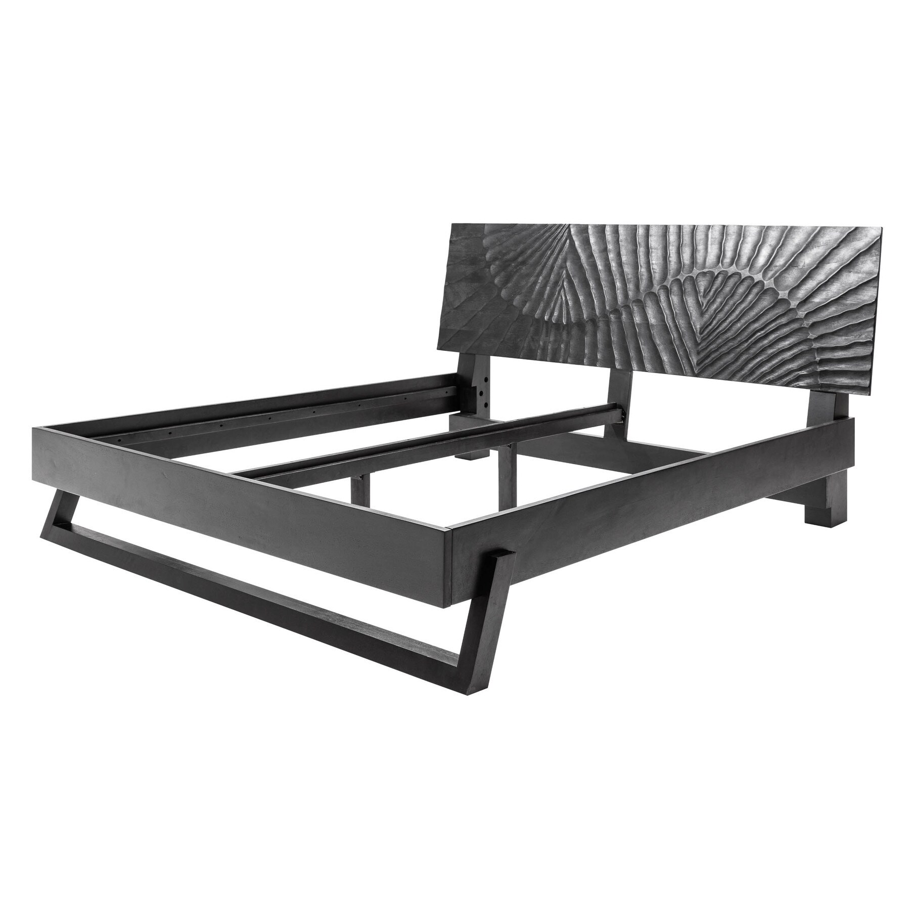 riess-ambiente Bett SCORPION - 180x200cm braun Mangoholz 3D Schnitzerei Massivholz Doppelbett