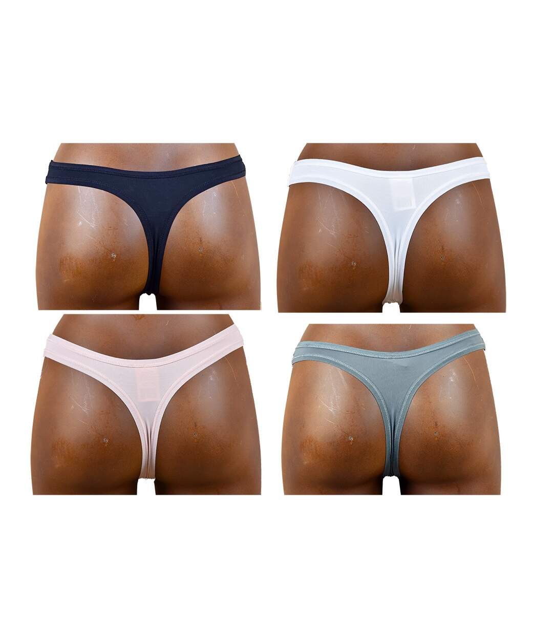 Culottes Femme INFINITIF Confort Qualité supérieure -Boxer, Shorty, String Strings unis assortis Pack de 3 en Microfibre