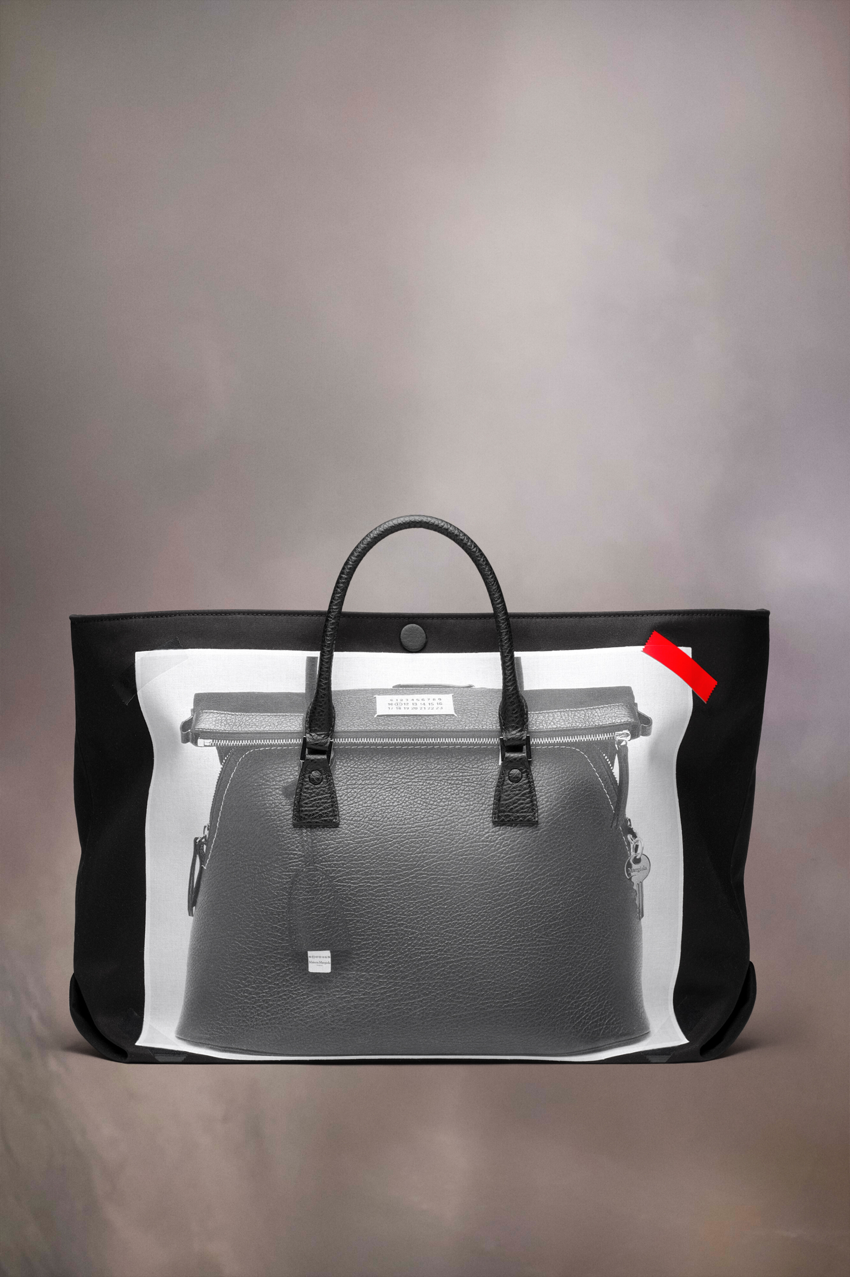 Sac cabas 5AC trompe l'œil classique noir Noir