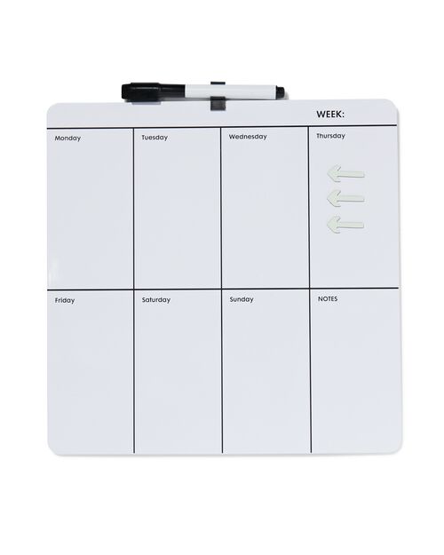 tableau magnétique blanc 30x30 semainier