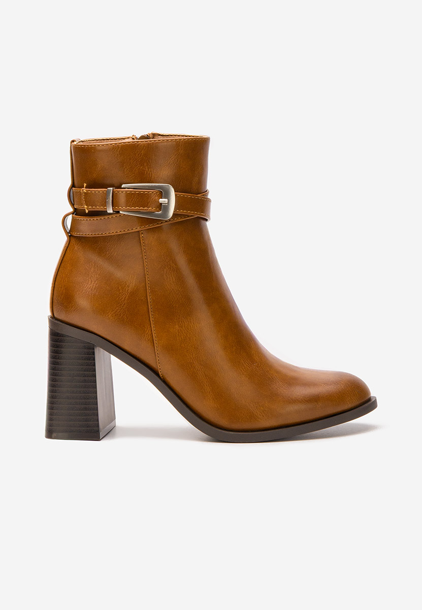 Bottines à gros talon chameau Reica