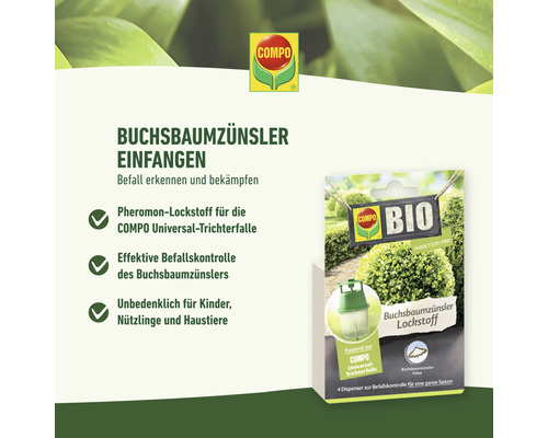 COMPO BIO Buxusmotlokstof, geschikt voor de COMPO Universele Trechterval, 3 stuks, insecticidevrij