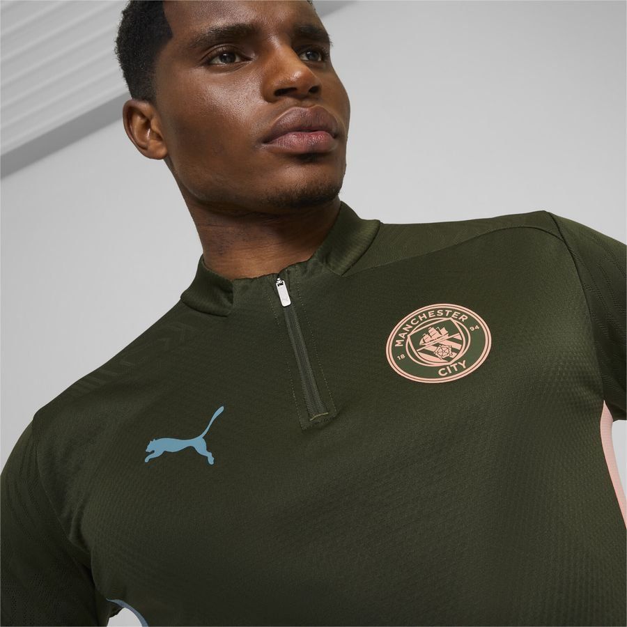 Manchester City Maillot d'Entraînement Fermeture Éclair 1/4 - Vert/Bleu