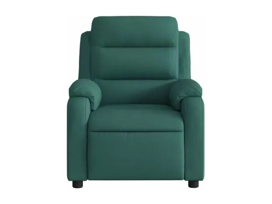 Fauteuil massant inclinable électrique Vert foncé Tissu