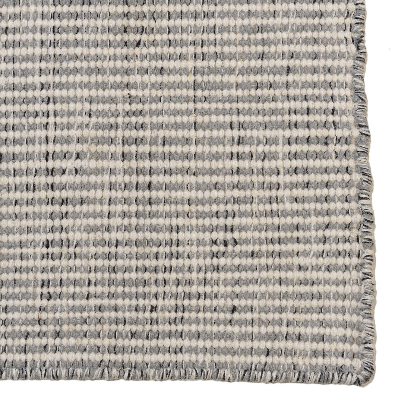 Macabane Tapis en Laine tissée Quentin blanc/gris - 230x160 cm