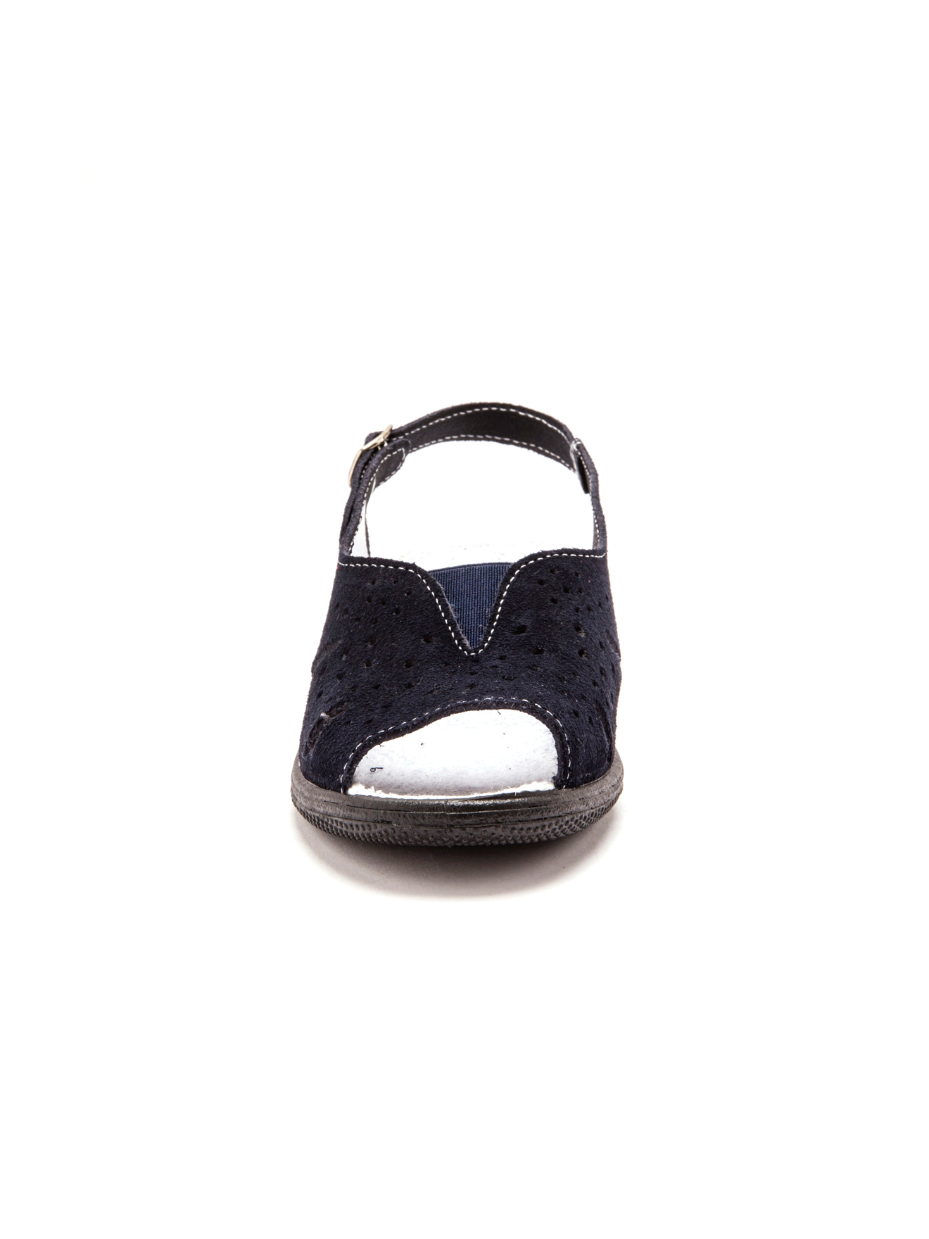 Sandales cuir velours grande largeur