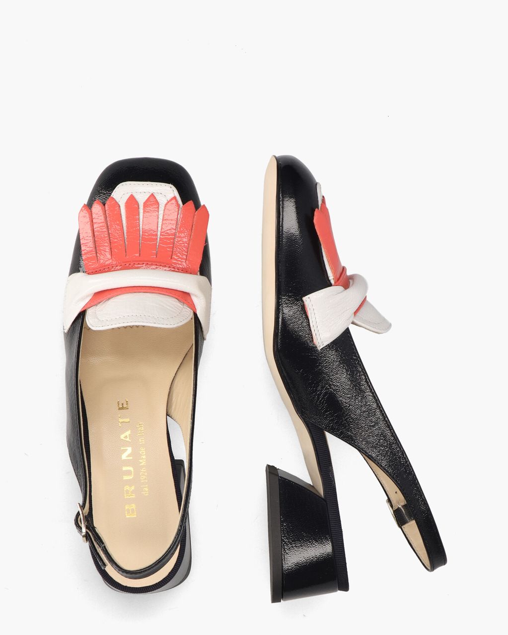 Brunate 32281 Zwart Dames Slingbackloafers