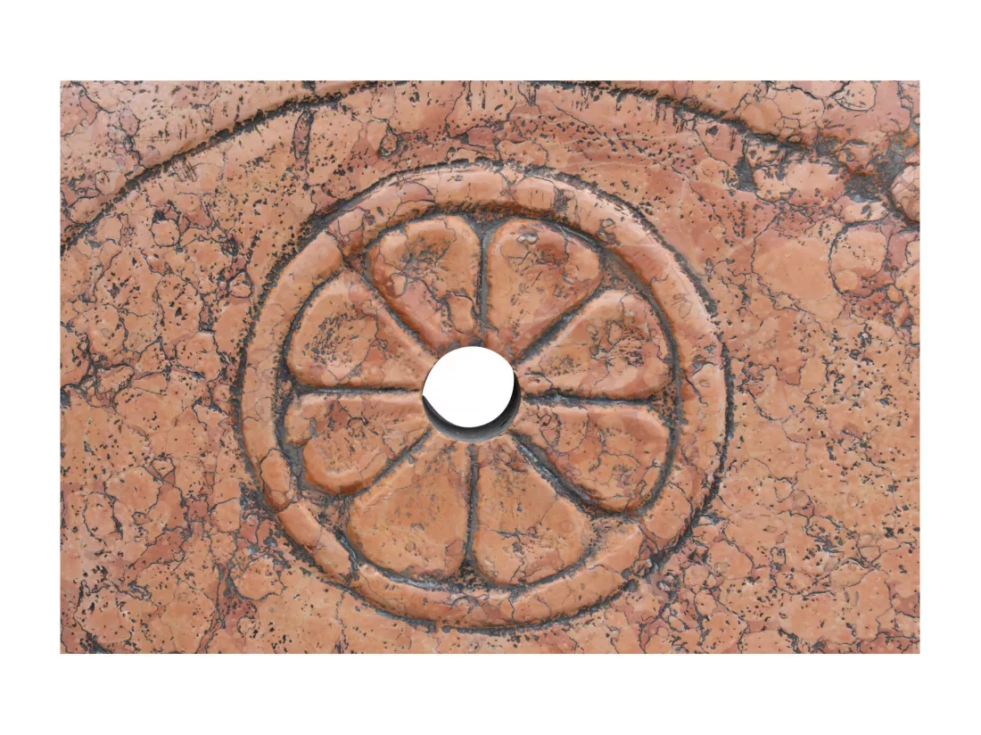 BISCOTTINI Fontaine - Marbre Rouge de Vérone - Décorative - Fontaine de Jardin - Extérieur - Fontaine Murale - Dosseret - Décoration Murale - Décoration de Jardin - 65x43x130cm