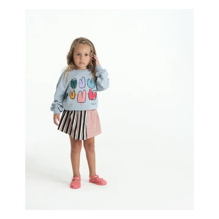 Esther Jupe Emma Rayée Coton Bio | Corail