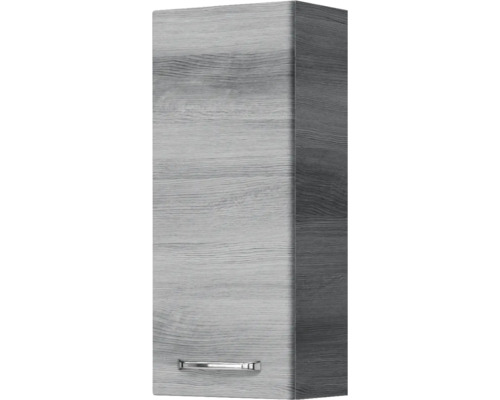 Pelipal Kumba badkamermeubelset (B x H x D): 137 x 200 x 50 cm, grafiet getextureerde fronten, 5-delige set inclusief glazen wastafel, hoge kast, onderkast en bovenkast (99.770326193)