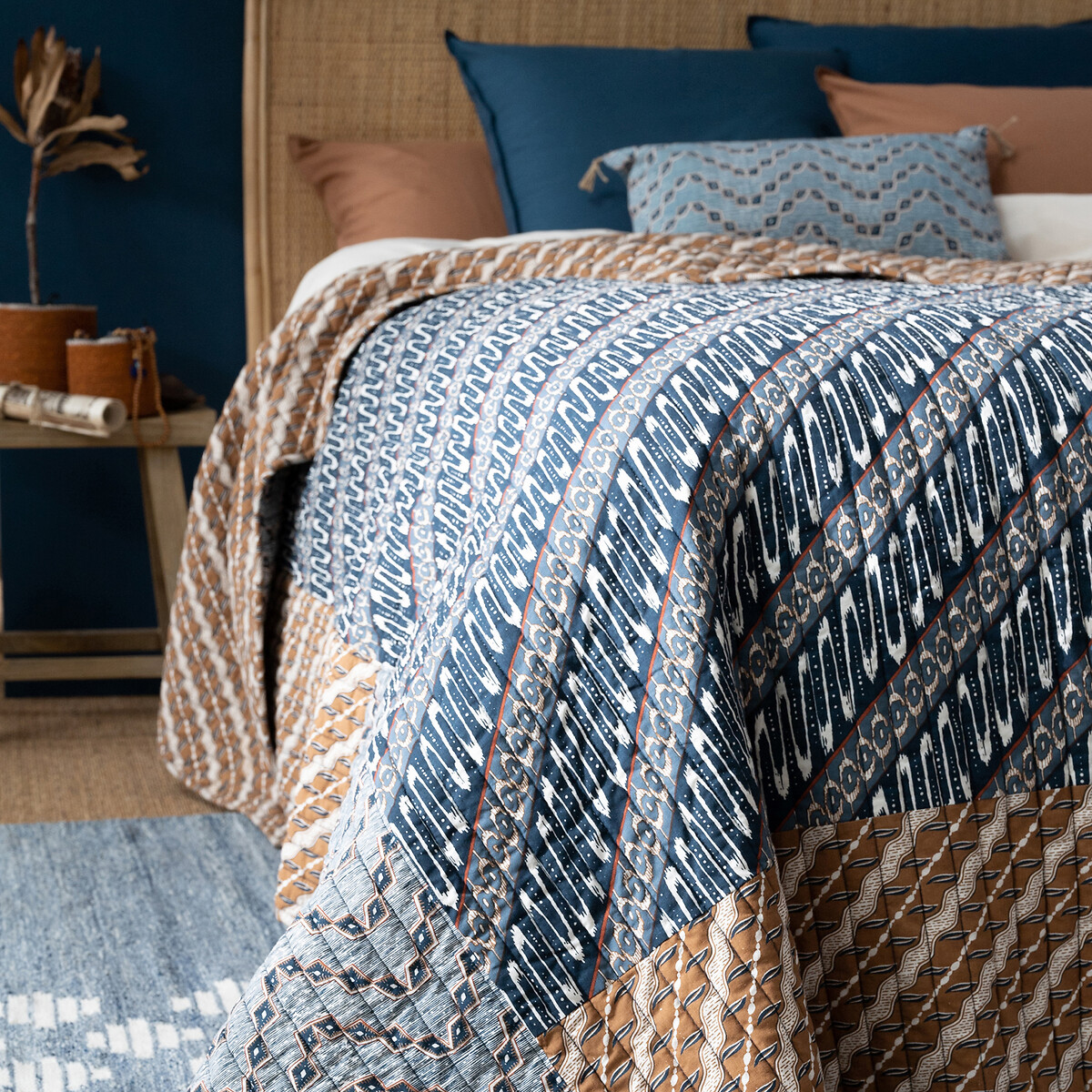 LA REDOUTE INTERIEURS<br>Colcha Kantha em algodão lavado, Midako