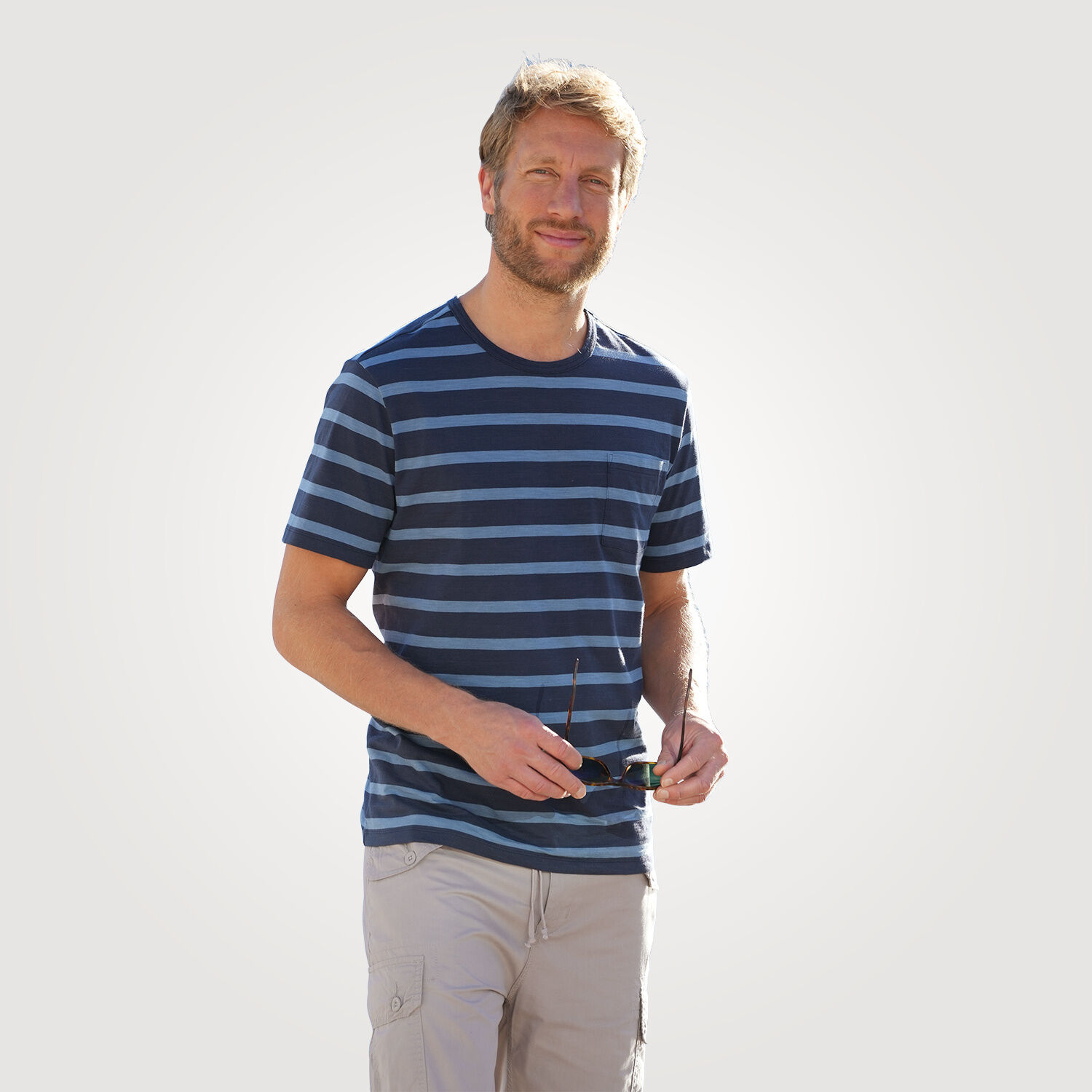 Gestreiftes Herren-T-Shirt aus Baumwolle