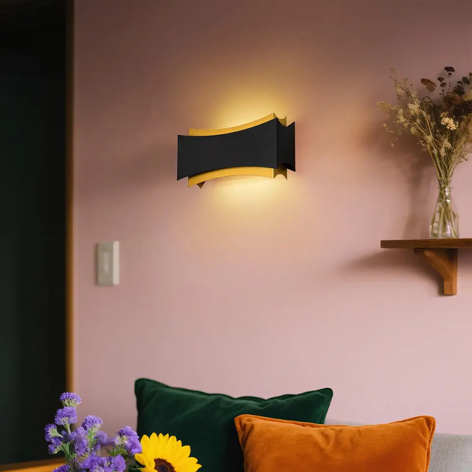 Qazqa wandlampen plats zwart g9