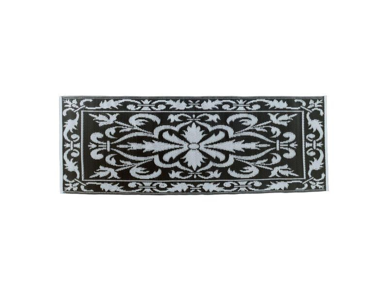 Esschert Design Teppich 70 x 200 cm schwarz/weiss Design-Outdoor-Teppich