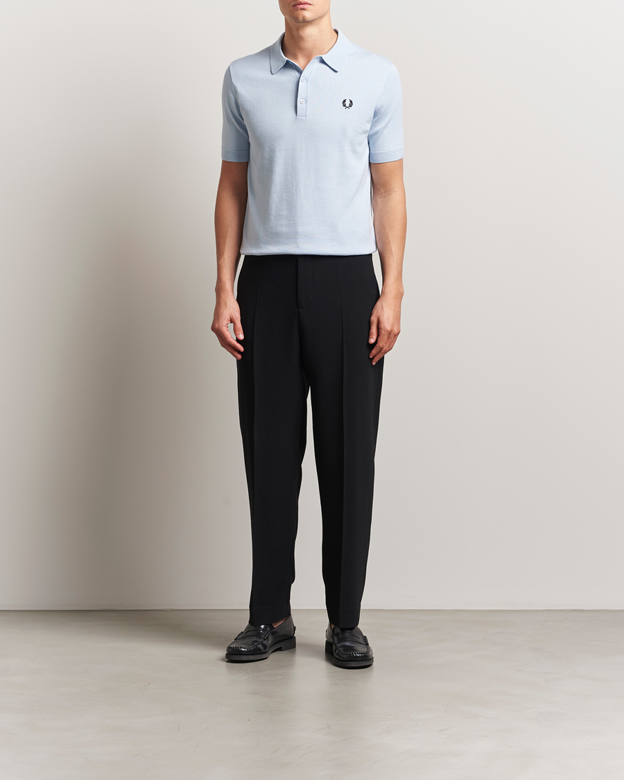Fred Perry Cotton Knitted Polo Light Smoke