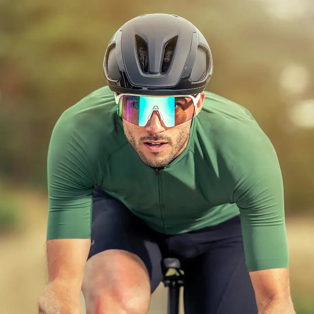 ppeeqq Model-I P R O Photochromic Fietsbril Mat Wit met Blauwe Lens