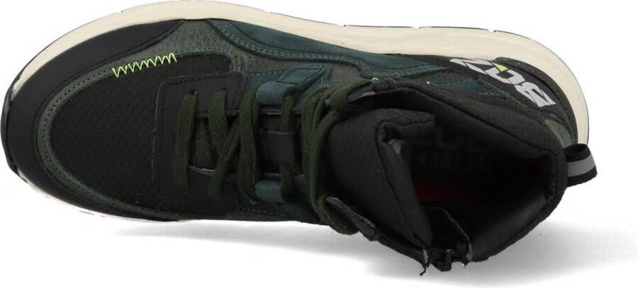 Braqeez 421982-568 Hoge Sneakers Groen Leer Veters