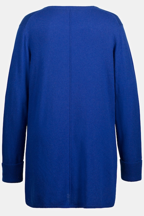 Pullover, edler Wollmix, Biese, V-Ausschnitt, Langarm