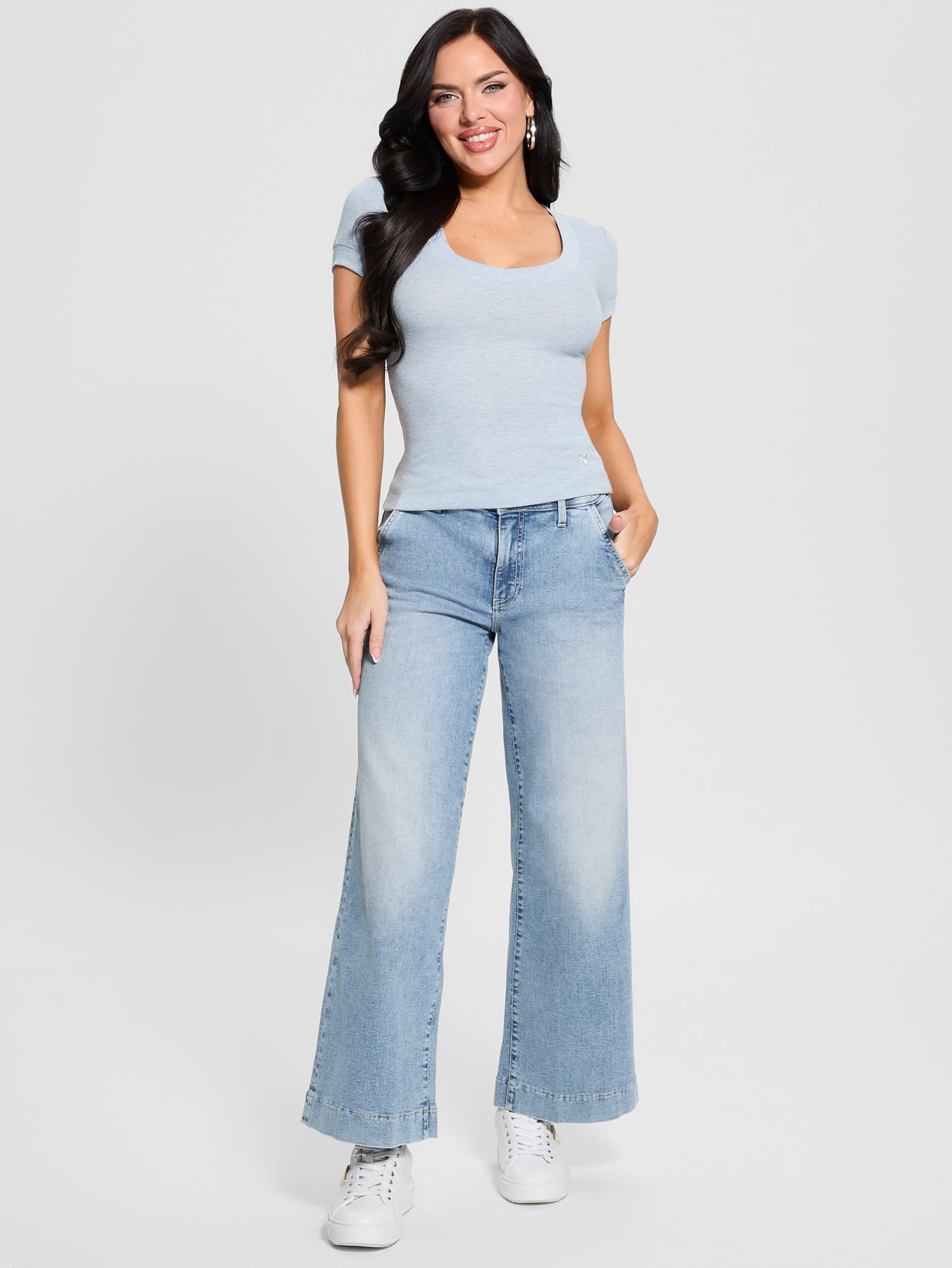 Calça jeans cropped larga Eco Zoya