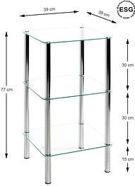 HAKU Möbel - Plank - Chroom - Metaal - Veiligheidsglas - Modern