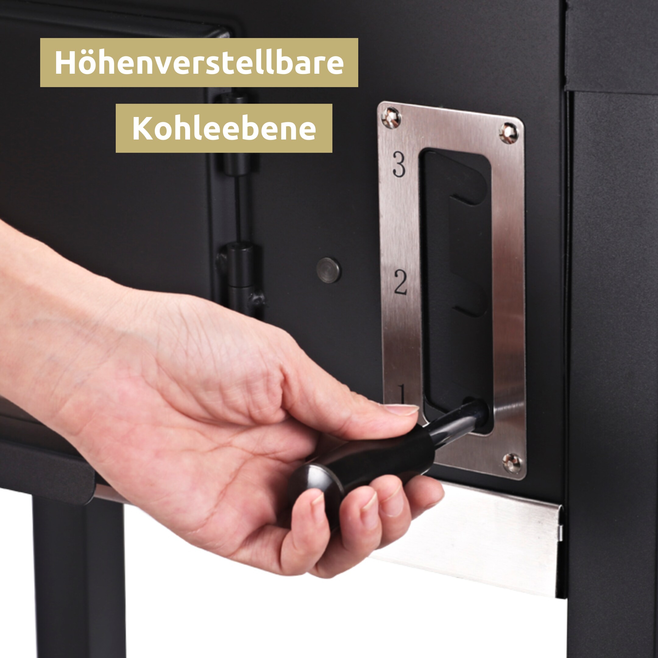 deluxe4home® Holzkohlegrill mit Deckel. - Grillwagen I 2 Ablagen, Thermometer uvm.