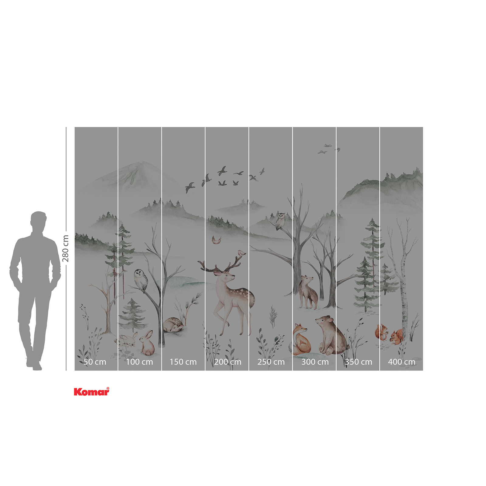 Vlies-Fototapete COZY WOODS - bunt - 400x280 cm