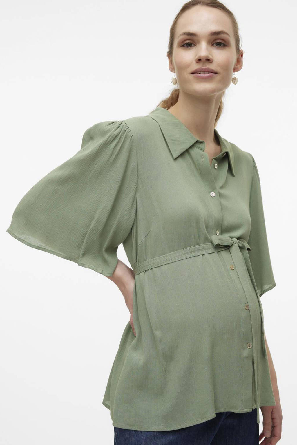 MAMALICIOUS zwangerschaps- en voedingsblouse MLMY groen