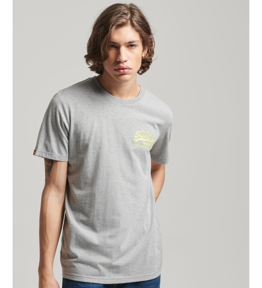 Camiseta Superdry Vintage Logo Floral Cinza