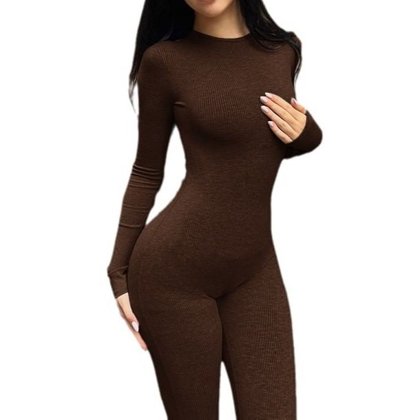 Oonnukal - Lange mouwen, ronde hals, effen jumpsuit