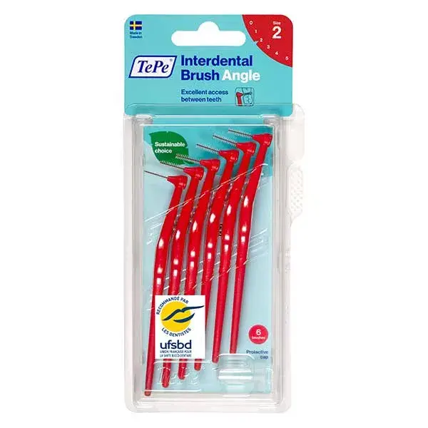 TePe Brossette Interdentaire Angle Eco-Responsable ISO 2 / 0,5mm 6 brossettes
