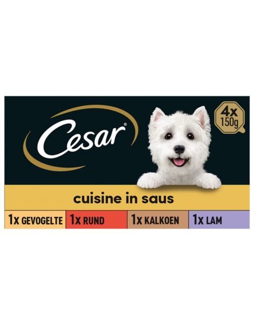 Cesar Alu Multipack Cuisine - Hondenvoer - Mix 4x150 g